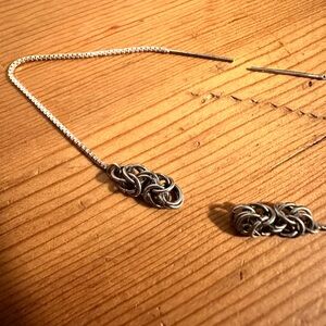 Silver Knot Threaders Earrings - NWOT Handmade